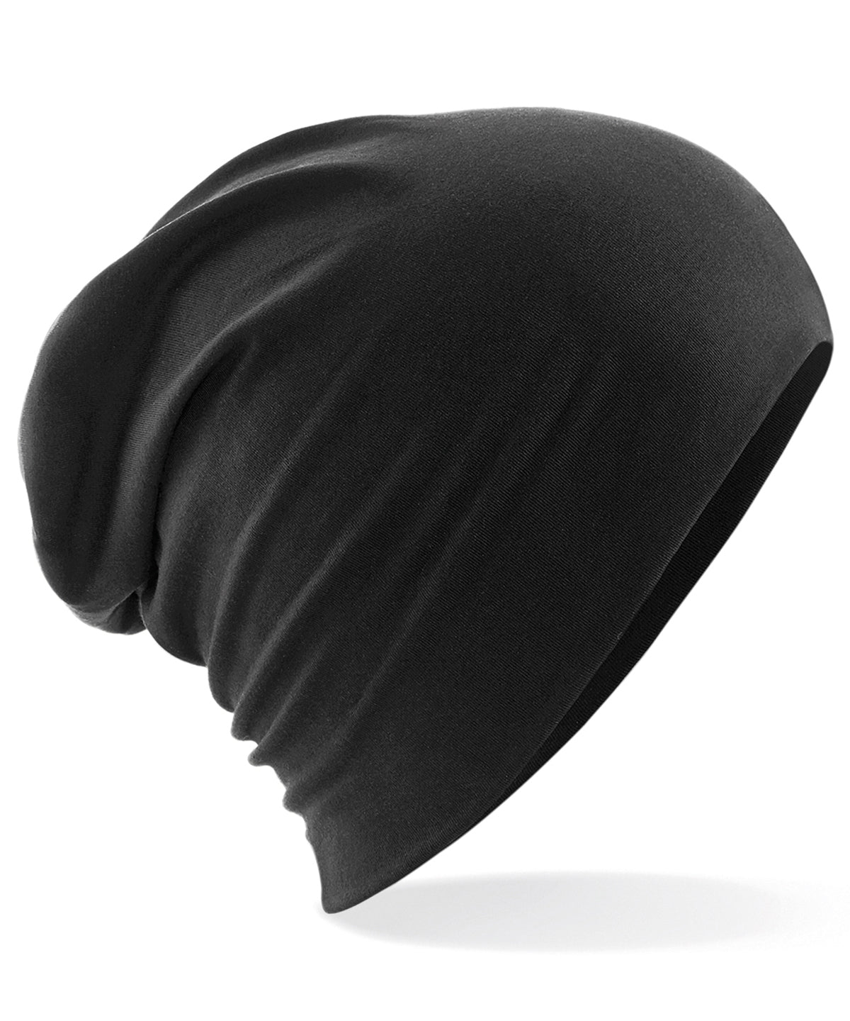 Beechfield BC368 Hemsedal cotton slouch beanie in Black