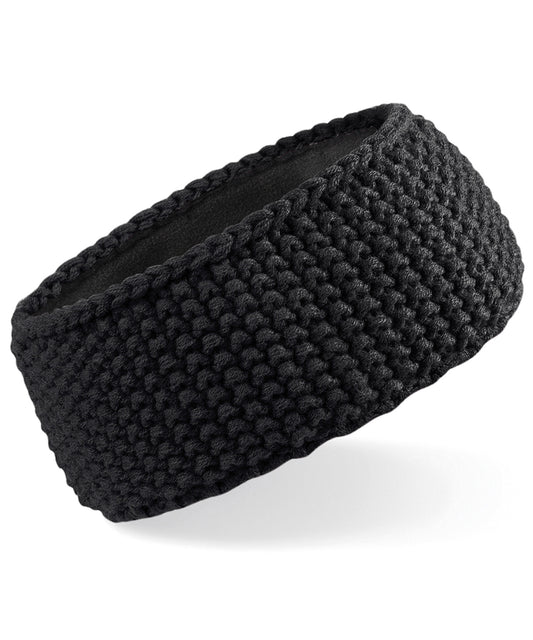 Beechfield BC434 Slopeside waffle headband in Black