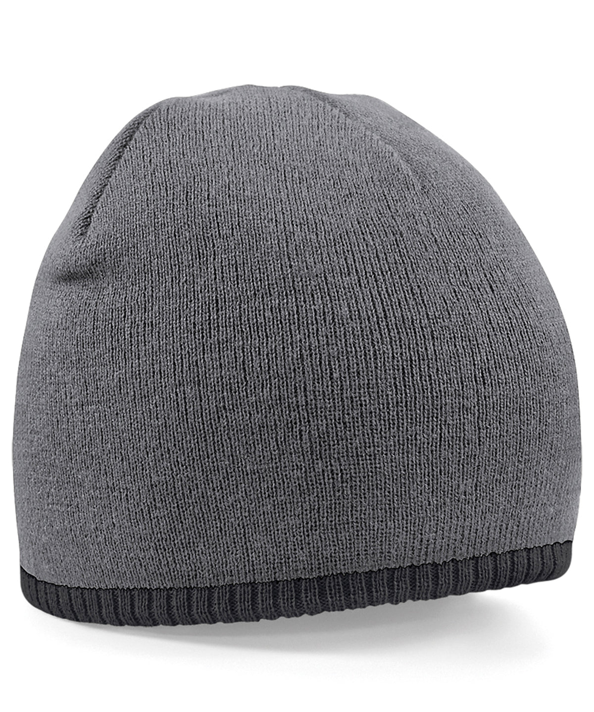 Beechfield BC44C Two-tone pull-on beanie in Graphite Grey/Black
