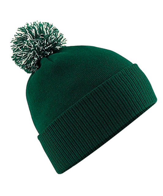 Beechfield BC450 Snowstar® beanie in Bottle Green/Off White