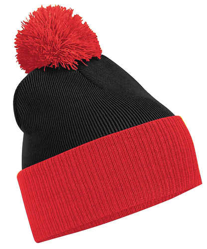 Beechfield BC451 Snowstar® two-tone beanie in Black/Bright Red