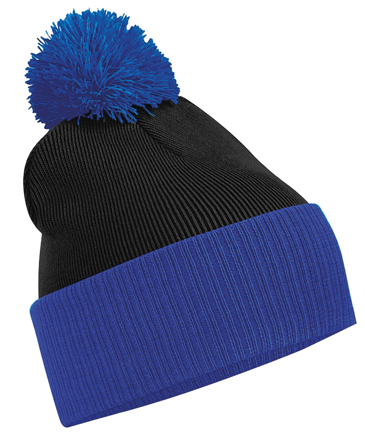 Beechfield BC451 Snowstar® two-tone beanie in Black/Bright Royal