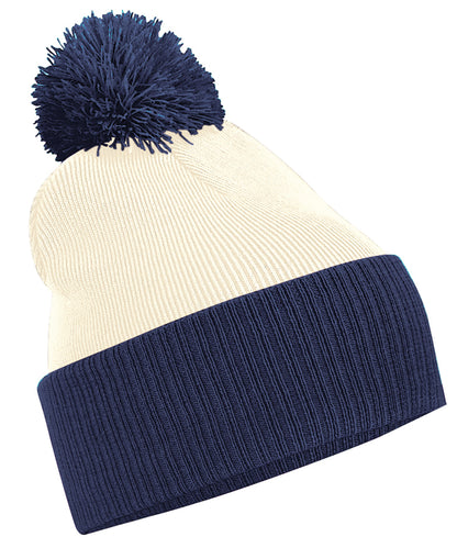 Beechfield BC451 Snowstar® two-tone beanie in Off White/French Navy