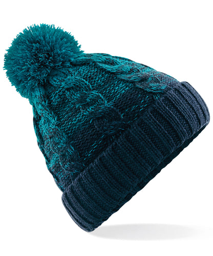 Beechfield BC459 Ombré beanie in Teal/French Navy
