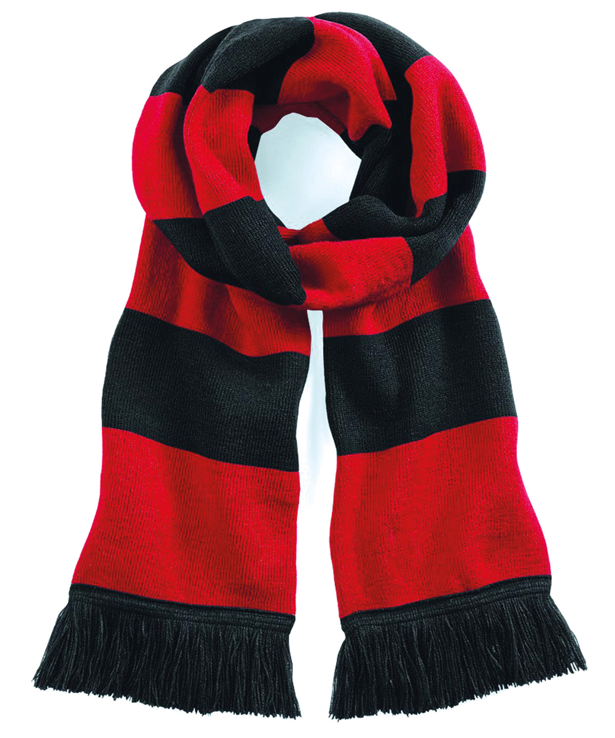 Beechfield BC479 Stadium scarf in Black/Classic Red