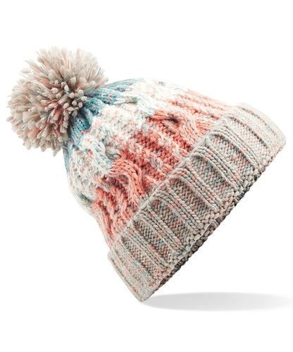 Beechfield BC486 Corkscrew pom pom beanie in Milkshake Mix