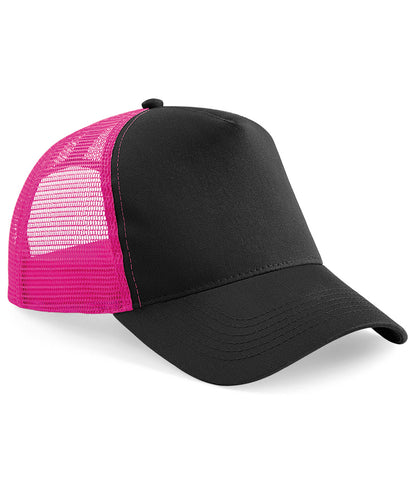 Beechfield BC640 Snapback trucker in Black/Fuchsia