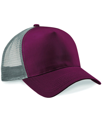 Beechfield BC640 Snapback trucker in Burgundy/Light Grey
