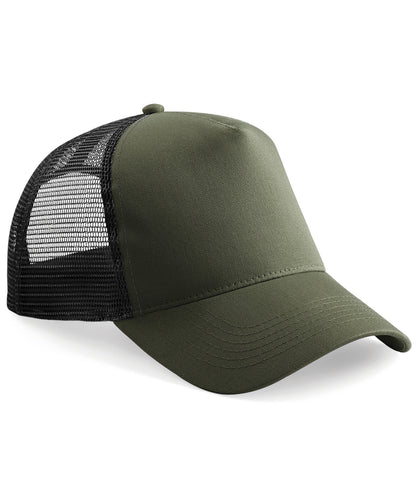 Beechfield BC640 Snapback trucker in Olive Green/Black