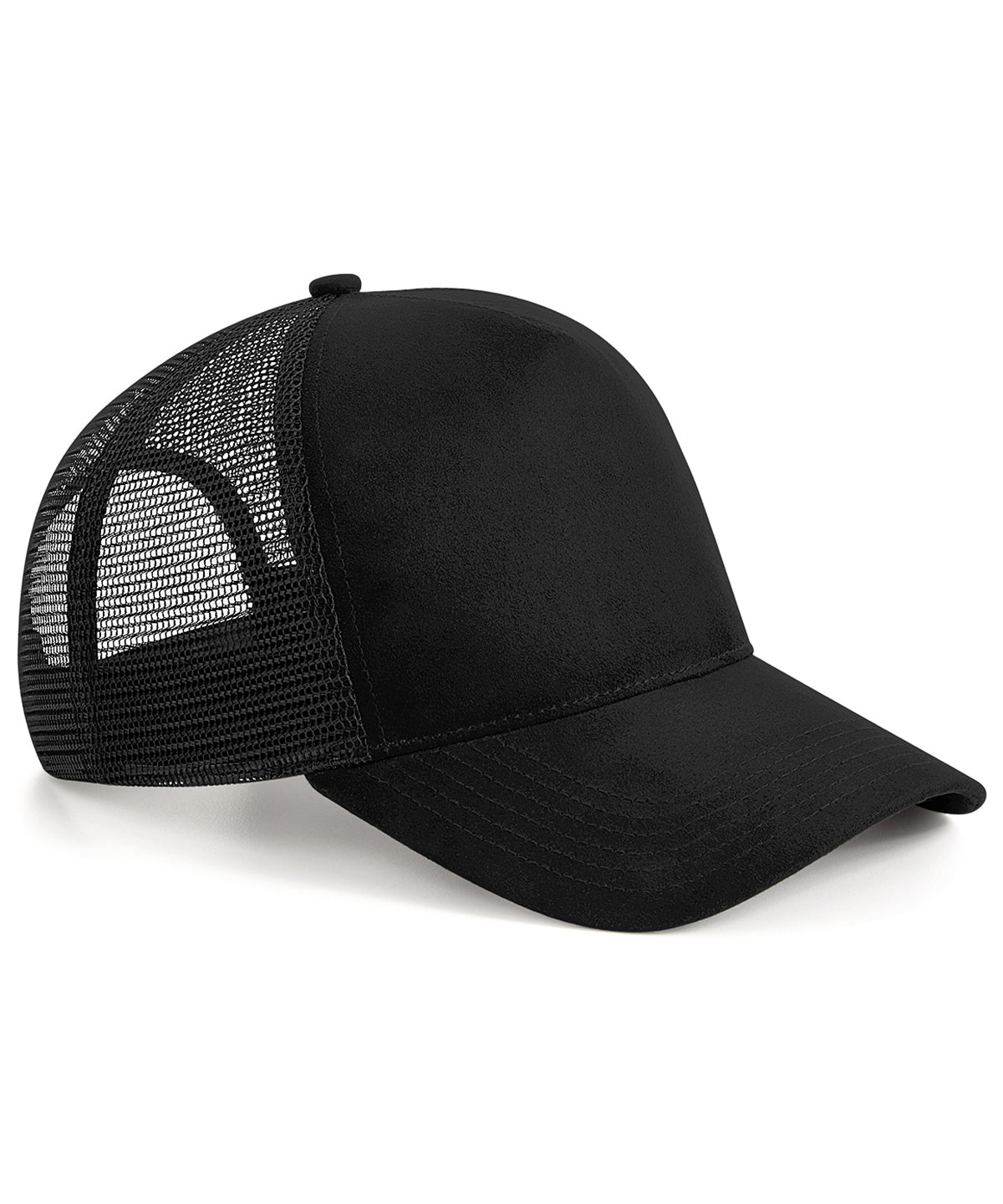 Beechfield BC643 Suede snapback trucker in Black