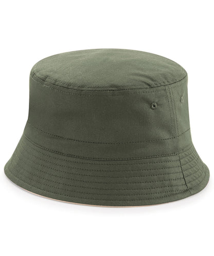 Beechfield BC686 Reversible bucket hat in Olive Green/Stone