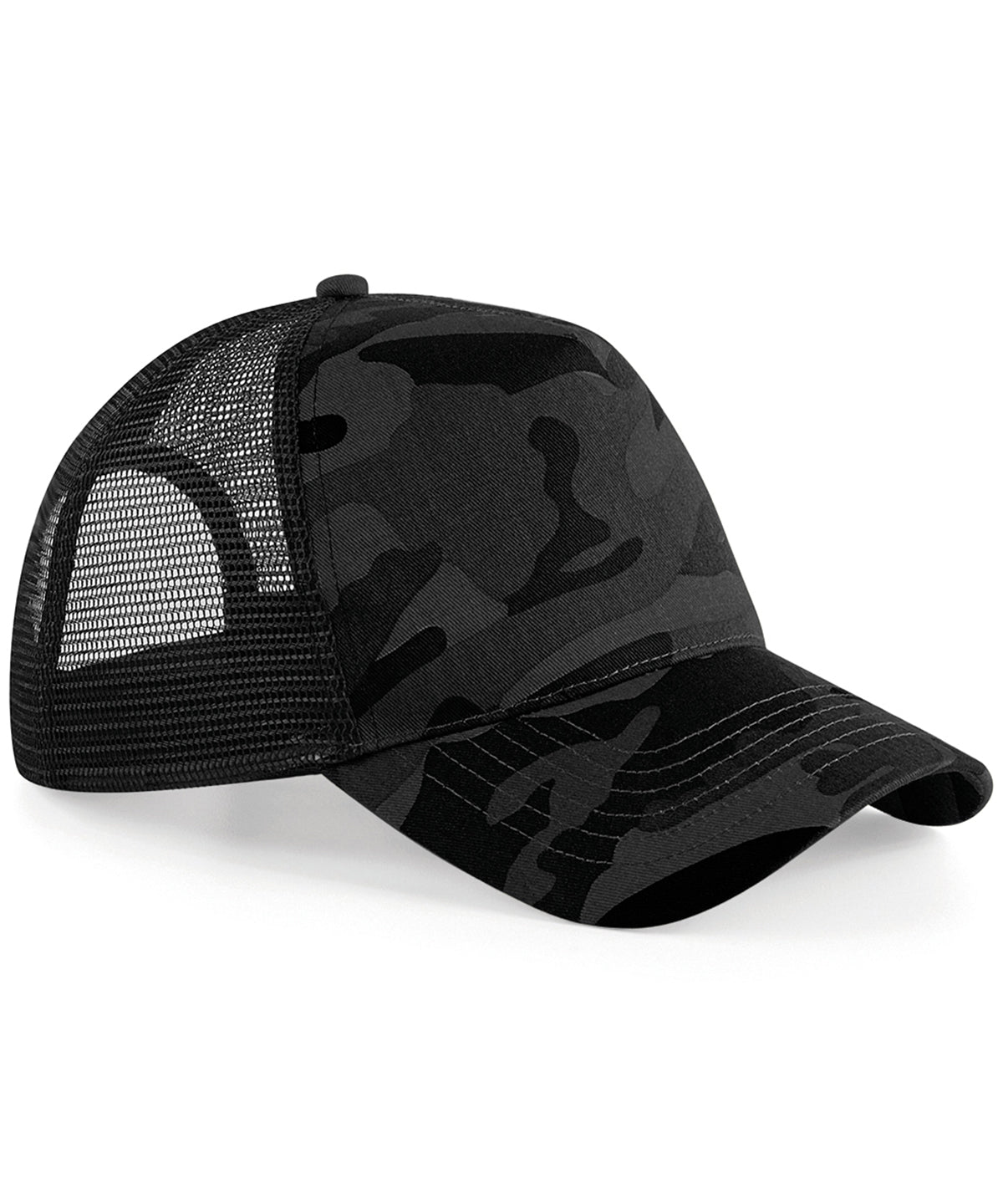 Beechfield BC694 Camo snapback trucker in Midnight Camo