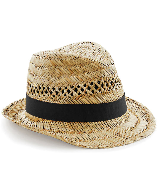 Beechfield BC730 Straw summer trilby in Natural