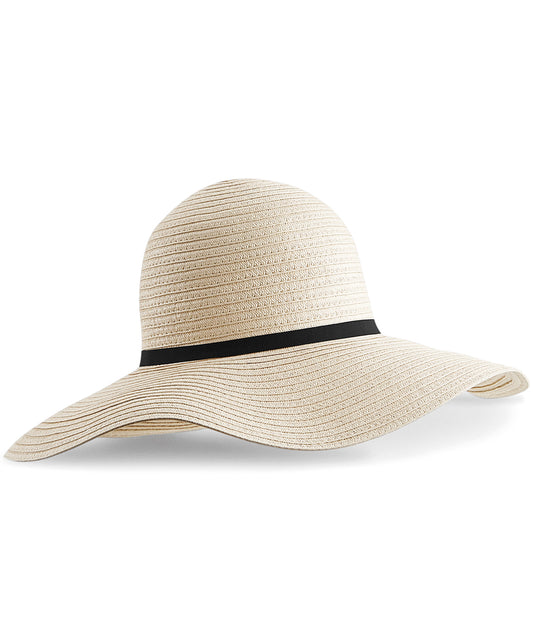 Beechfield BC740 Marbella wide-brimmed sun hat in Natural
