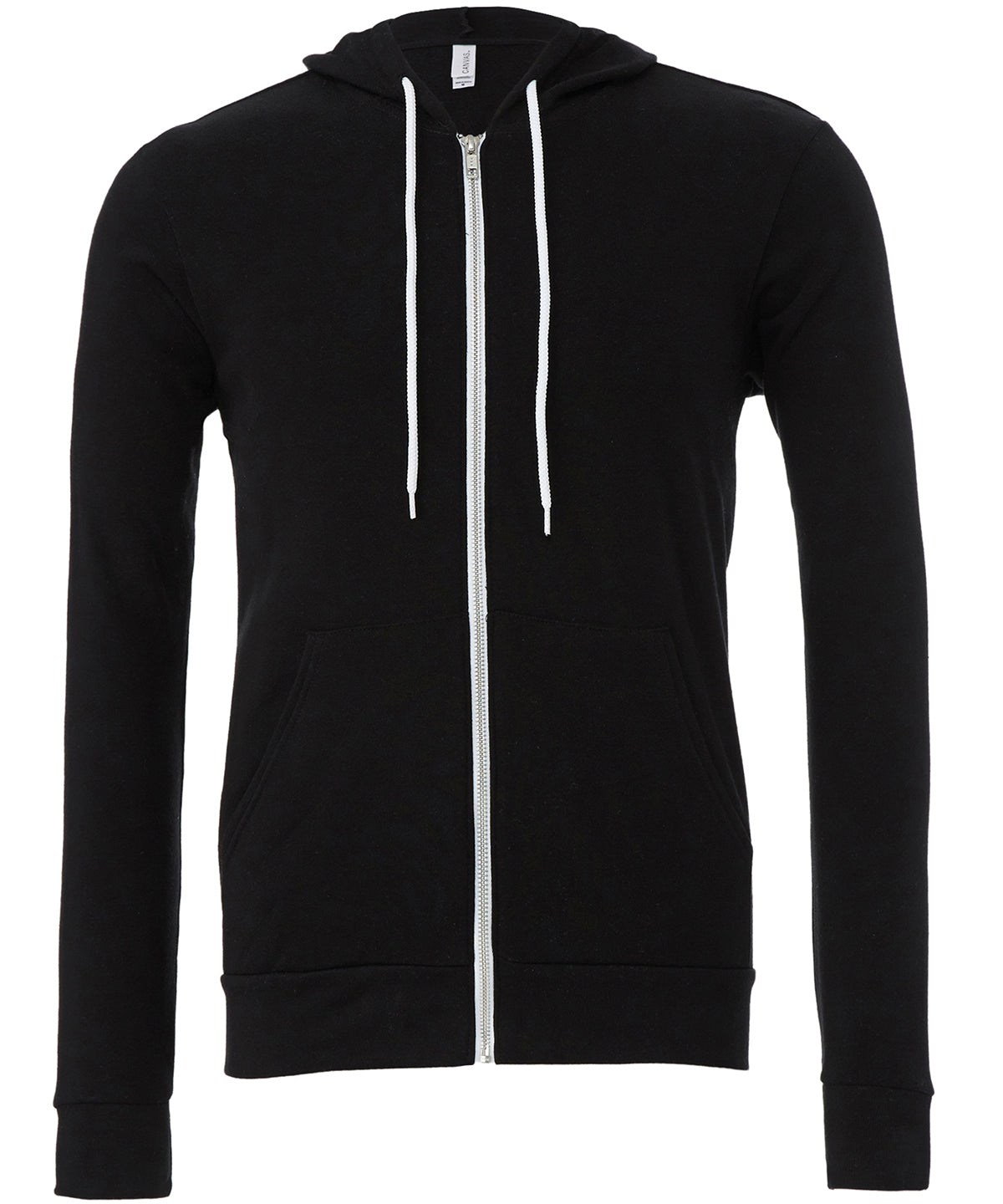 Bella Canvas BE106 Unisex polycotton fleece full-zip hoodie in Black
