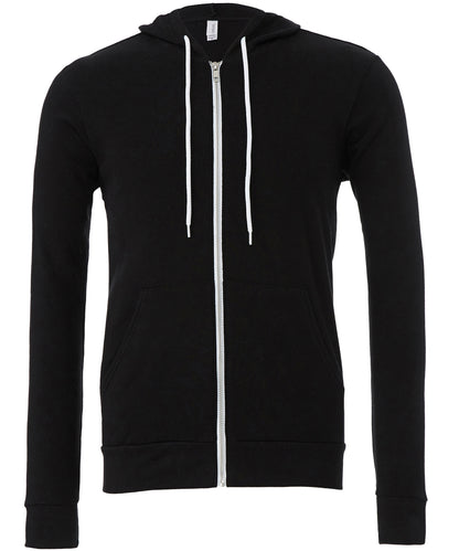Bella Canvas BE106 Unisex polycotton fleece full-zip hoodie in Black