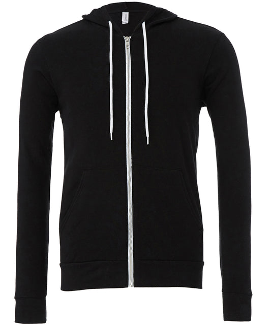 Bella Canvas BE106 Unisex polycotton fleece full-zip hoodie in Black