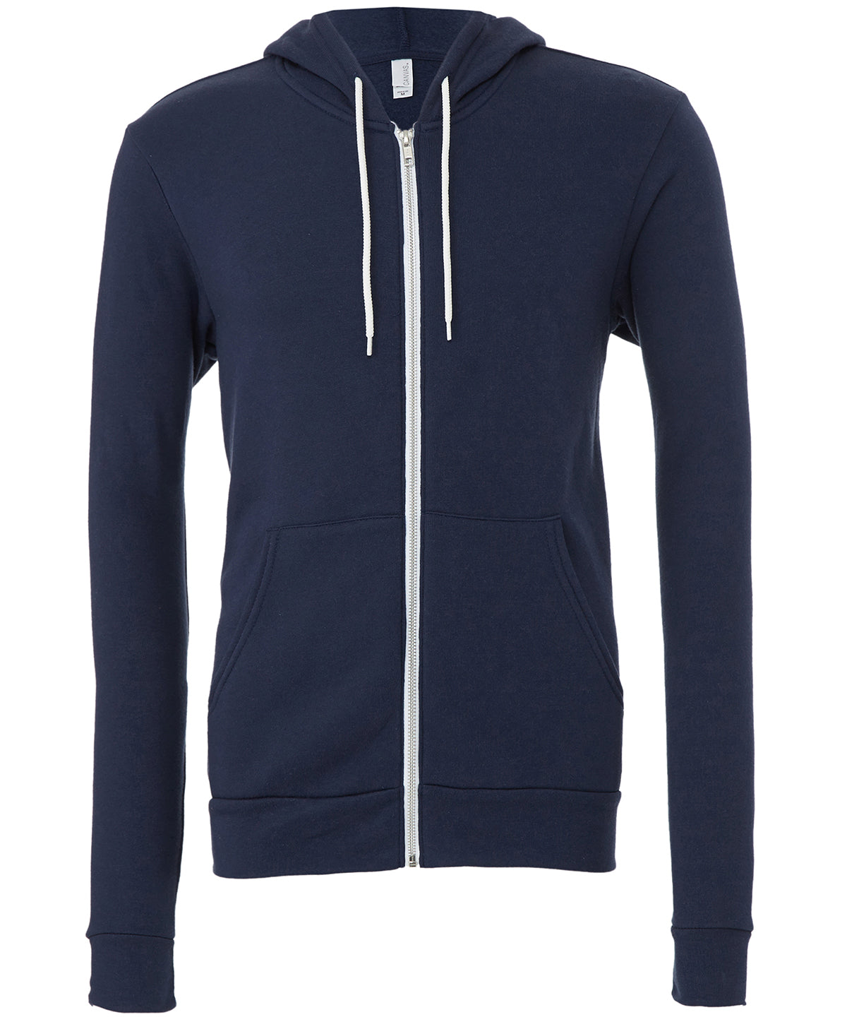 Bella Canvas BE106 Unisex polycotton fleece full-zip hoodie in Navy