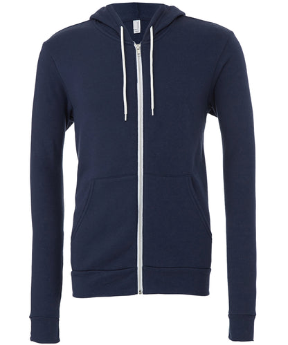 Bella Canvas BE106 Unisex polycotton fleece full-zip hoodie in Navy