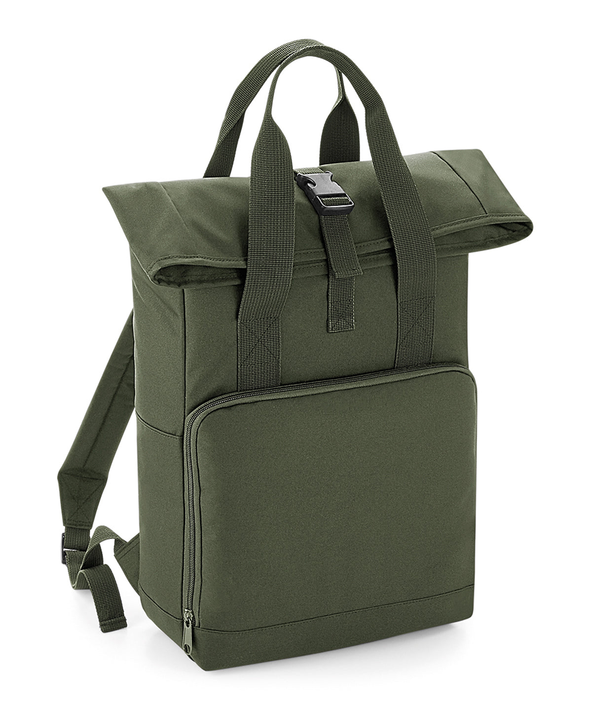 Bagbase BG118 Twin handle roll-top backpack in Olive Green