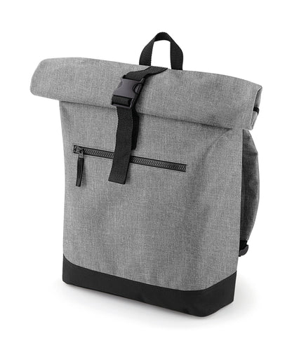 Bagbase BG855 Roll-top backpack in Grey Marl/Black