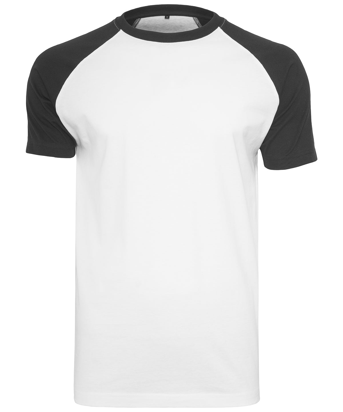 Build Your Brand BY007 Raglan contrast tee in White/Black*