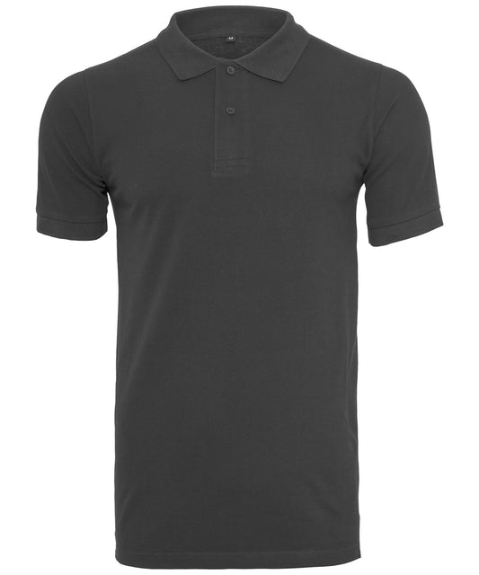 Build Your Brand BY008 Piqué polo shirt in Black