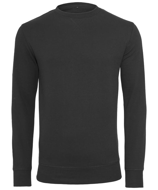 Build Your Brand BY010 Light crew sweatshirt in Black