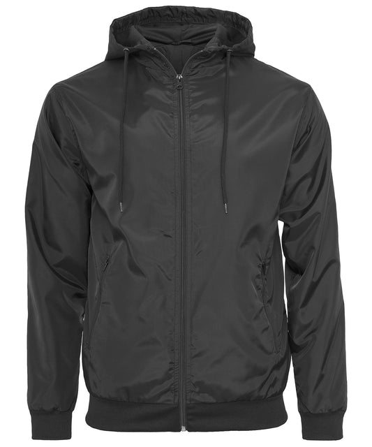 Build Your Brand BY016 Wind runner in Black/Black