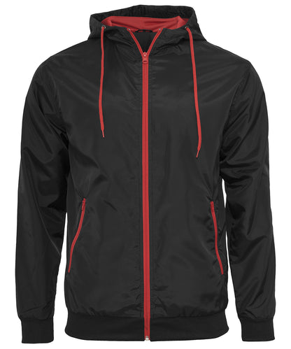 Build Your Brand BY016 Wind runner in Black/Red