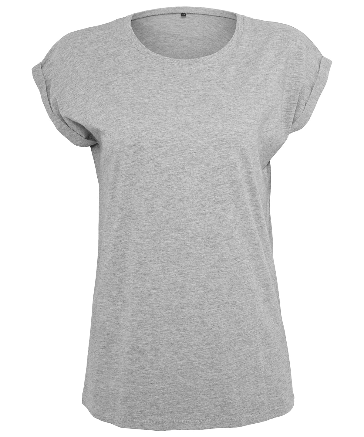 Build Your Brand BY021 Women's extended shoulder tee in Heather Grey*†