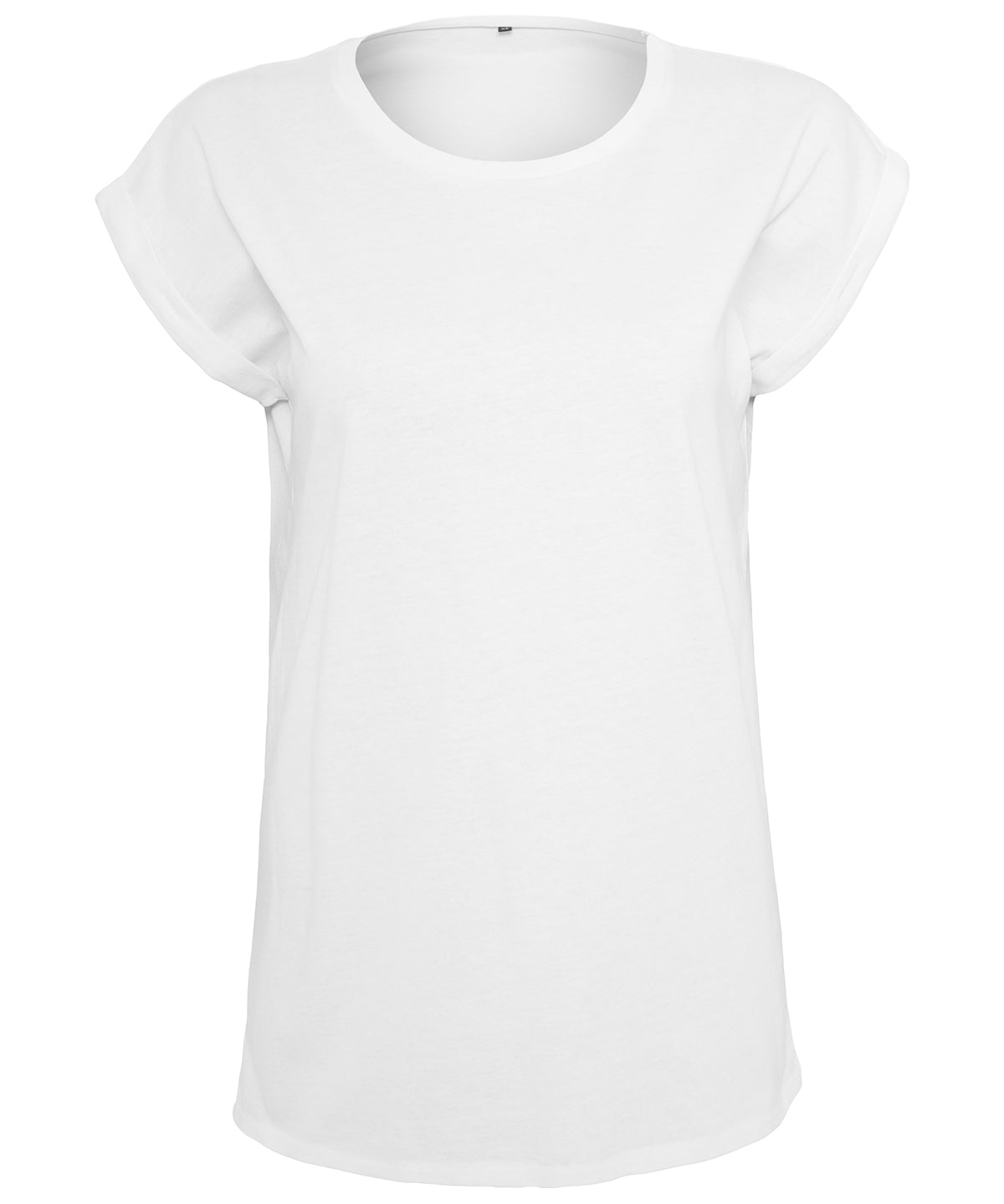 Build Your Brand BY021 Women's extended shoulder tee in White*†