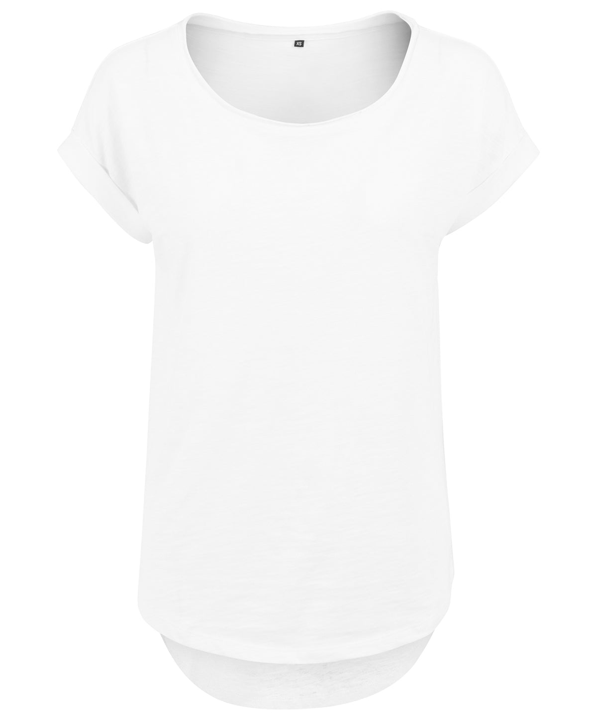Build Your Brand BY036 Women's long slub tee in White