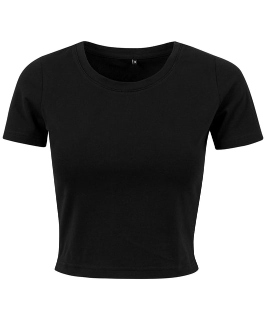 Build Your Brand BY042 Women's cropped tee in Black