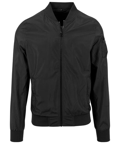 Build Your Brand BY045 Light Bomber jacket in Black