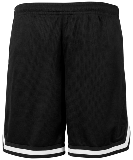 Build Your Brand BY047 Two-tone mesh shorts in Black/Black/White