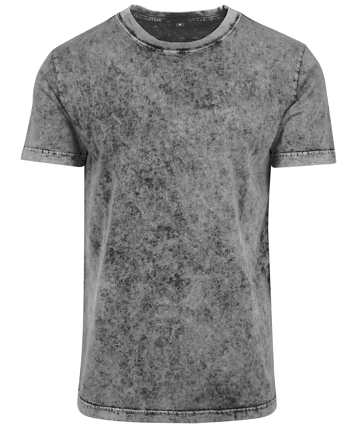 Build Your Brand BY070 Acid washed tee in Grey/Black