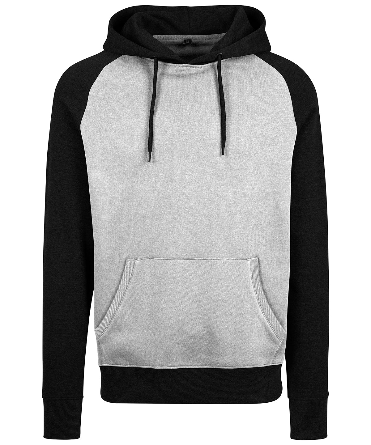 Build Your Brand BY077 Raglan hoodie in Grey/Black