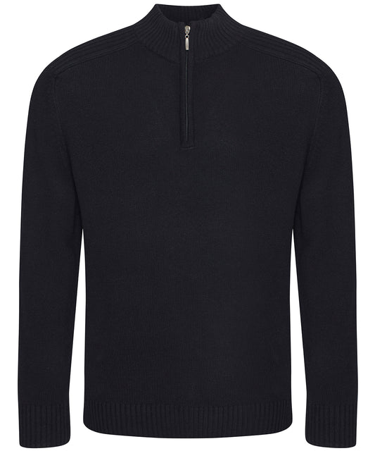 AWDis Ecologie EA061 Wakhan ¼ regen zip knit sweater in Black