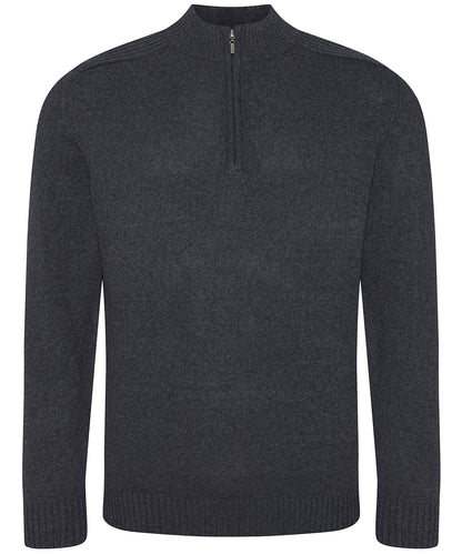 AWDis Ecologie EA061 Wakhan ¼ regen zip knit sweater in Charcoal