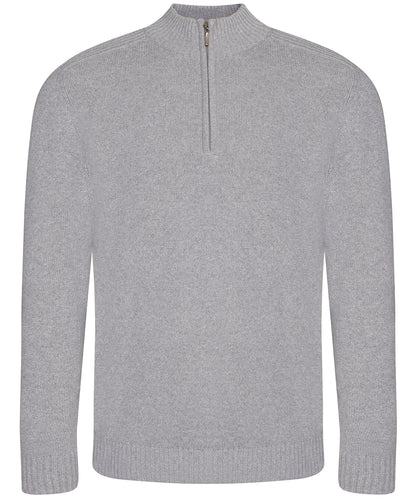 AWDis Ecologie EA061 Wakhan ¼ regen zip knit sweater in Heather Grey