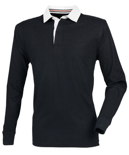 Front Row FR104 Premium superfit rugby shirt in Black
