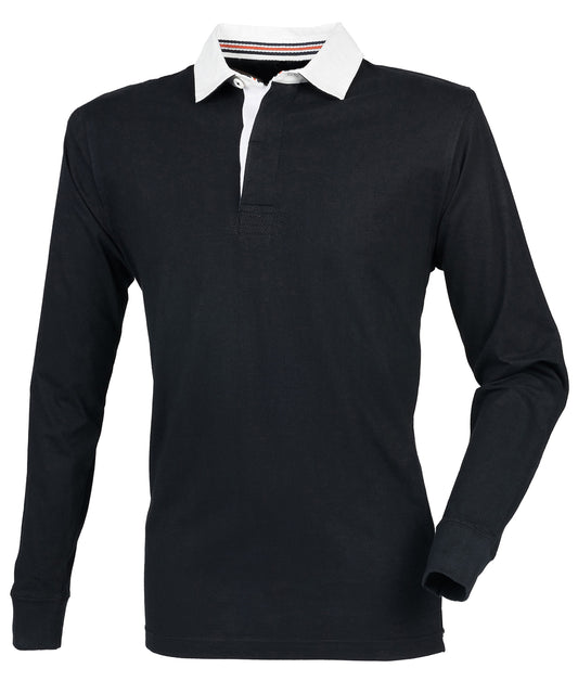 Front Row FR104 Premium superfit rugby shirt in Black