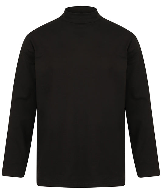 Henbury HB020 Long sleeve roll neck top in Black