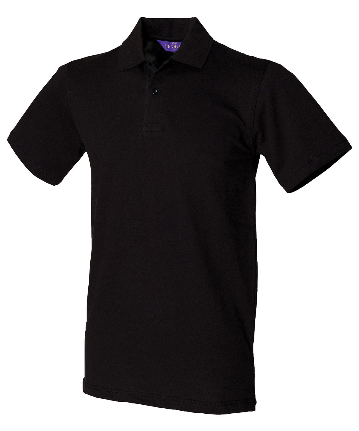 Henbury HB305 Stretch piqué polo shirt in Black