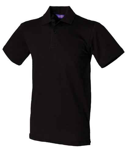 Henbury HB305 Stretch piqué polo shirt in Black