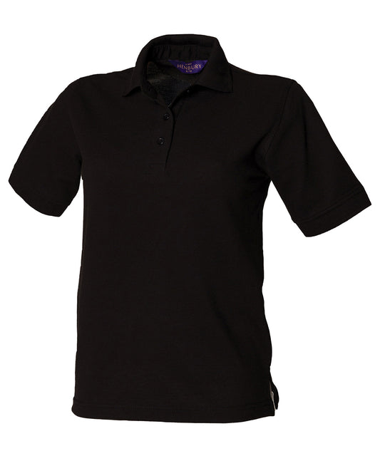Henbury HB401 Women's 65/35 polo shirt in Black