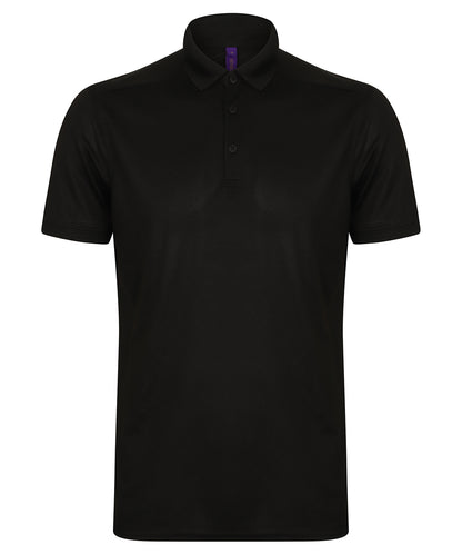 Henbury HB460 Stretch polo shirt with wicking finish (slim fit) in Black*