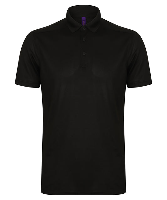 Henbury HB460 Stretch polo shirt with wicking finish (slim fit) in Black*