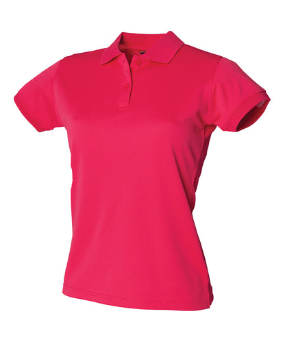 Henbury HB476 Women's Coolplus® polo shirt in Bright Pink